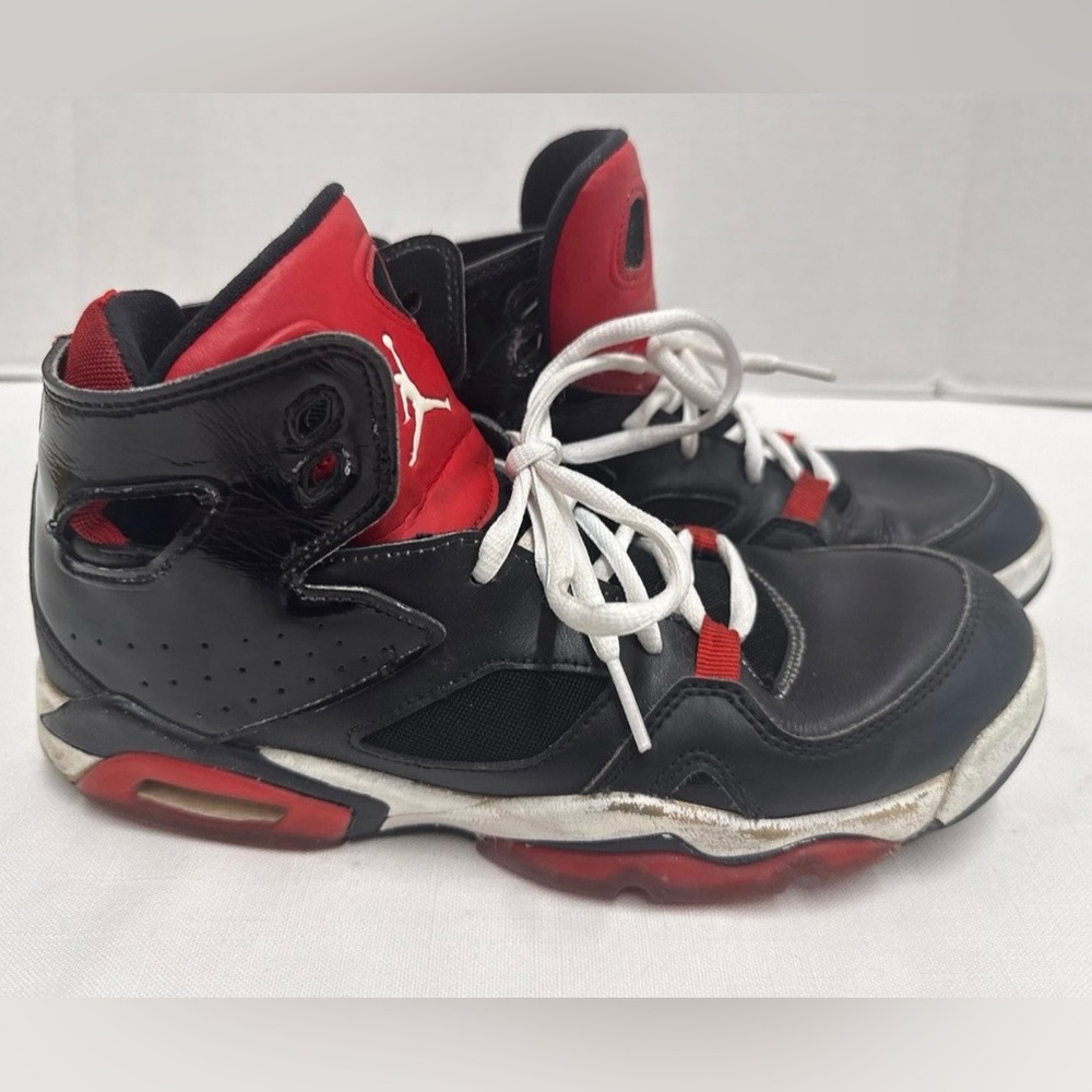 Nike Air Jordan Flight Club 91 Youth Black/Red High Top Shoes Size 7Y DM1685–006
